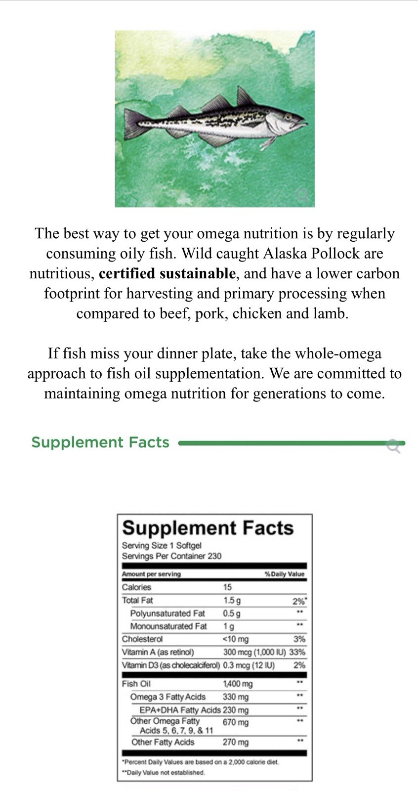 Kirkland Signature Wild Alaskan Fish Oil 1400 mg, 230 Softgels Gluten-free