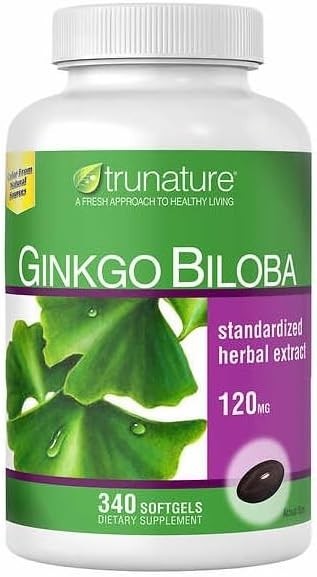 Tru Nature Ginkgo Biloba 340 Softgels for Brain Support