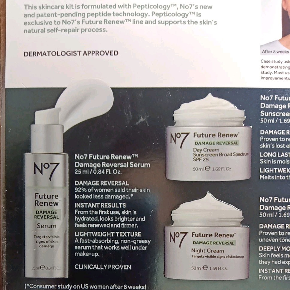 2 No7 No 7 FUTURE SKIN DAMAGE REVERSAL SYSTEM KIT 3-IN-1 NIGHT DAY CREAM + SERUM
