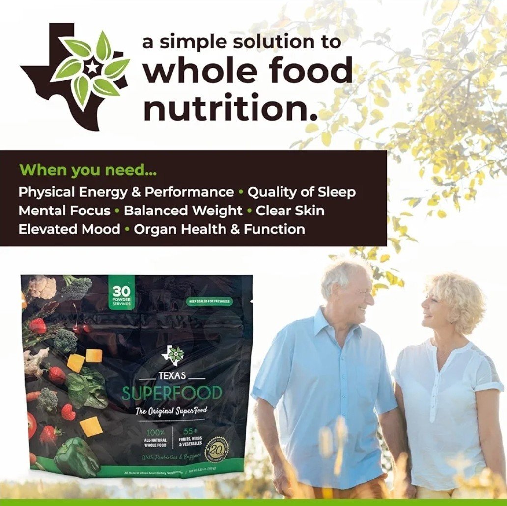 Exp08/2027 Texas SuperFood – Original Superfood (30) Powder Servings