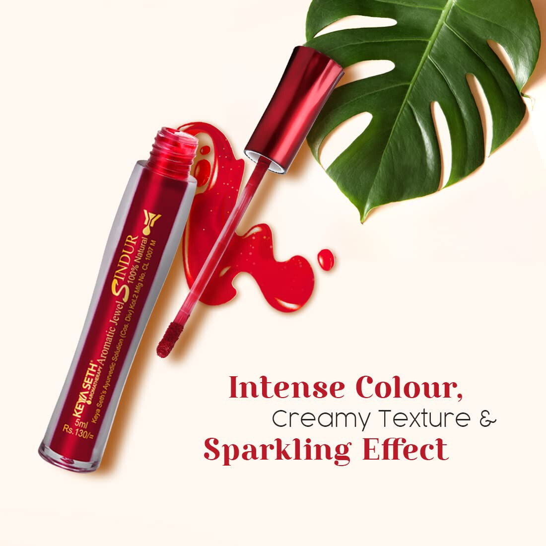 KEYA SETH AROMATHERAPY,Natural Liquid Sindoor Maroon,5ml (Pack of 2)