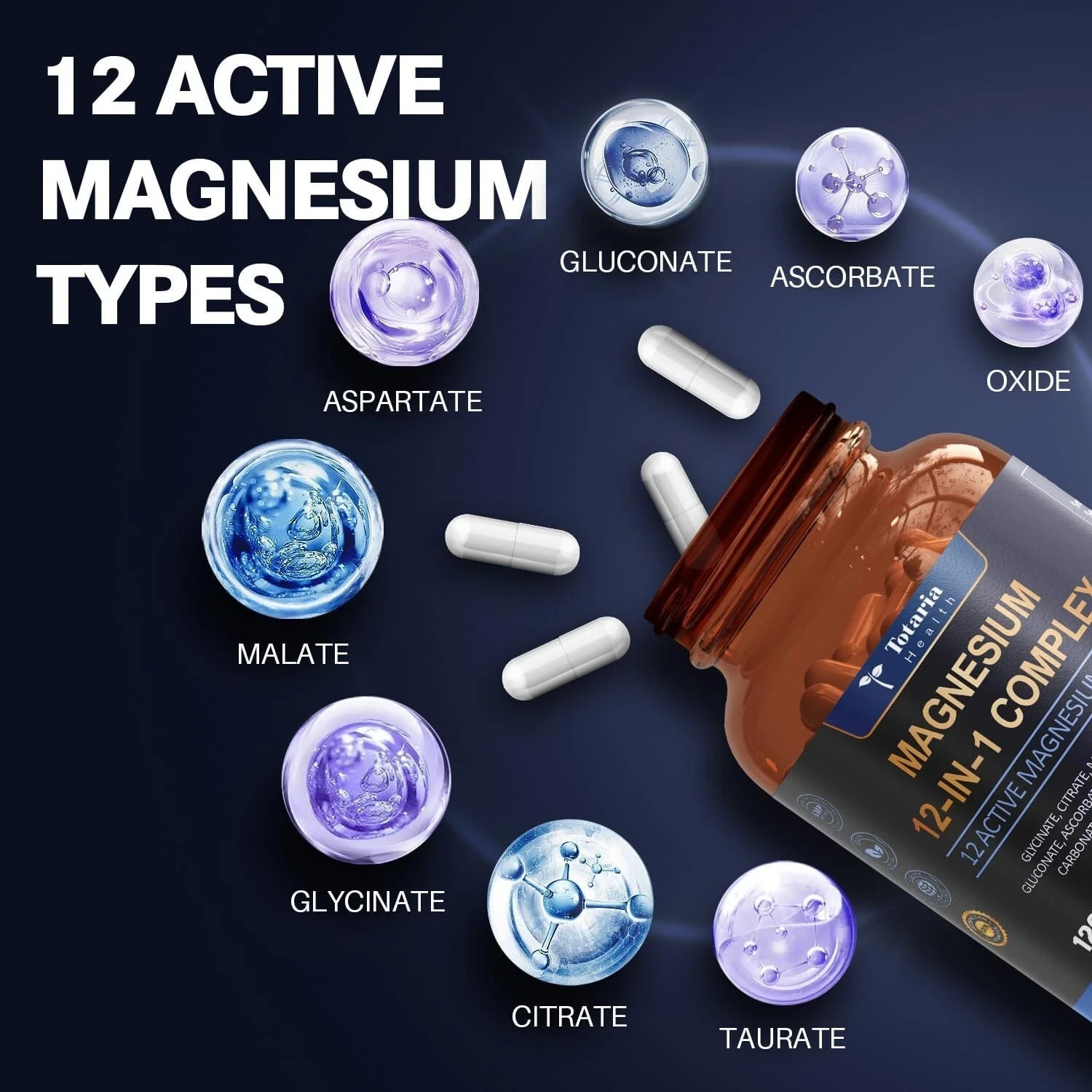 Magnesium Complex 700mg 12 in 1 Magnesium Supplement with 120 counts