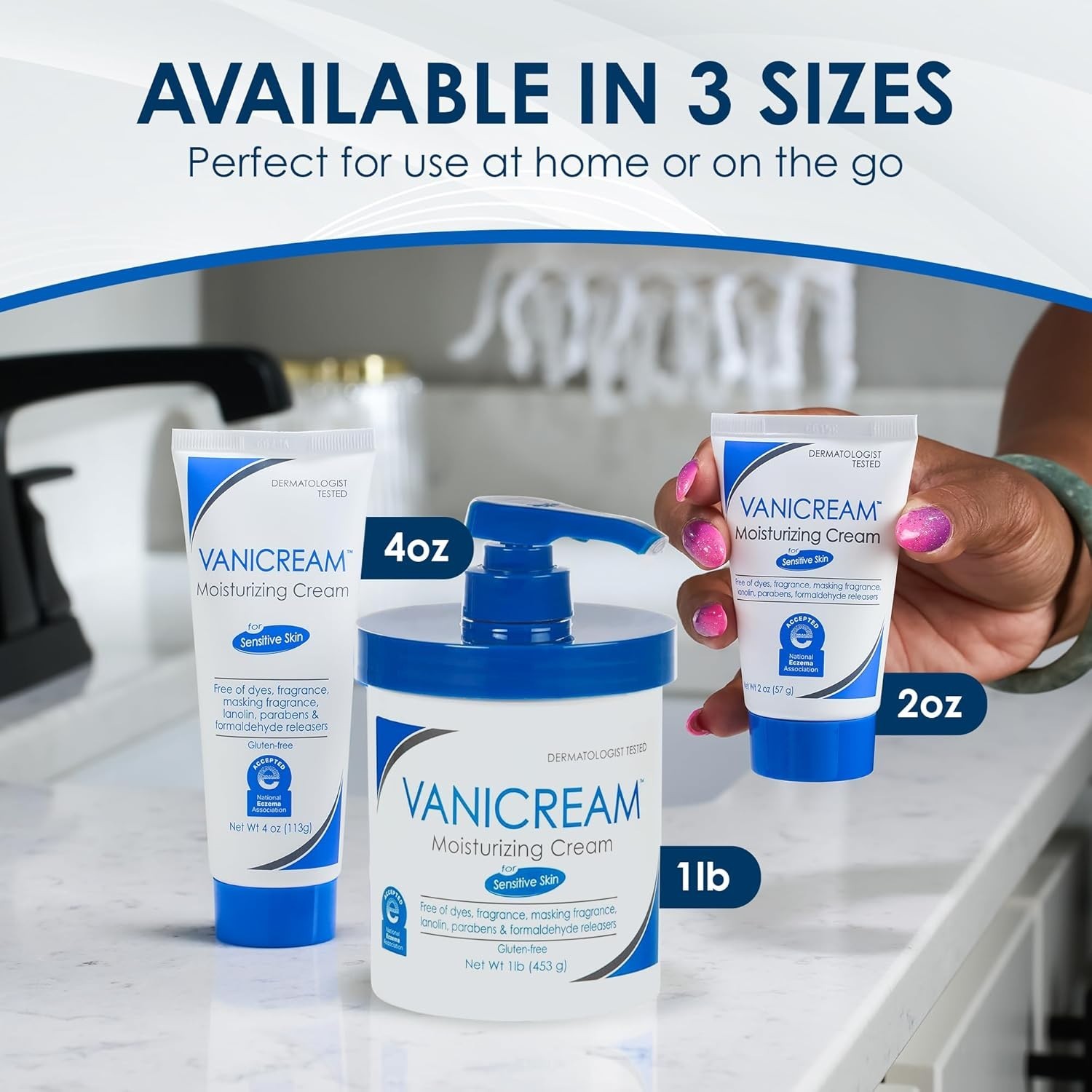 Vanicream Moisturizing Cream for Sensitive Skin – 16 Fl Oz with Pump Dispenser