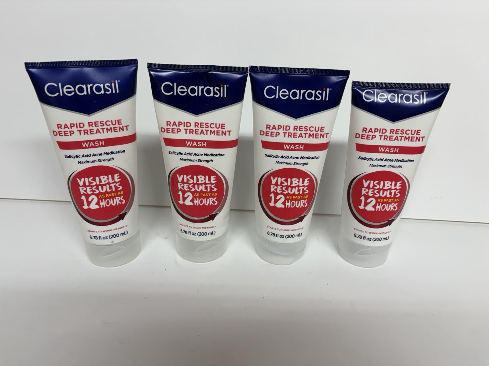 Lot 4 Clearasil Rapid Rescue Deep Treatment Wash 6.78 Fl Oz expiration 05/26+