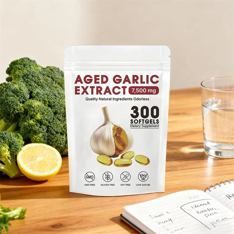 Odorless Garlic 7500mg Per Servings, 300 Softgels 2 Years Aged Garlic Extra
