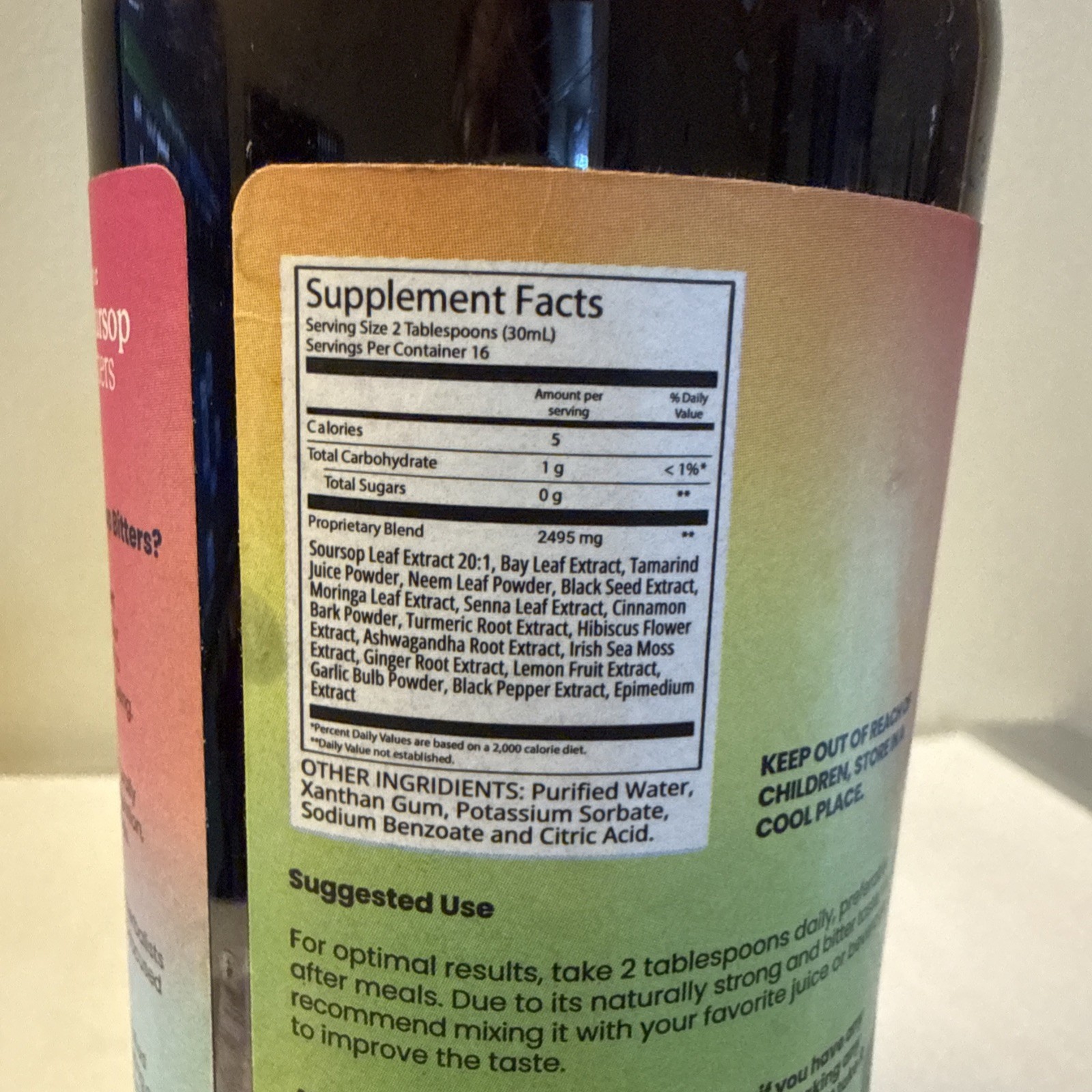 Serene Herb Exotic Soursop Bitters Liquid Gut Health Detox Lasting Vitality 16oz