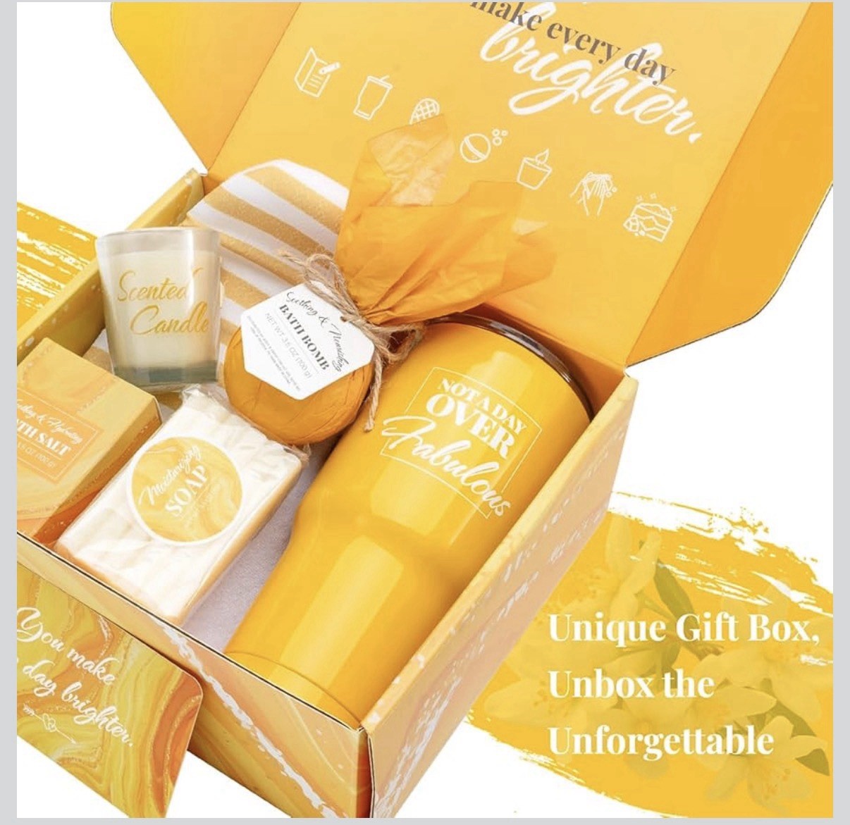 Yellow Self-Care Bath Gift Set
