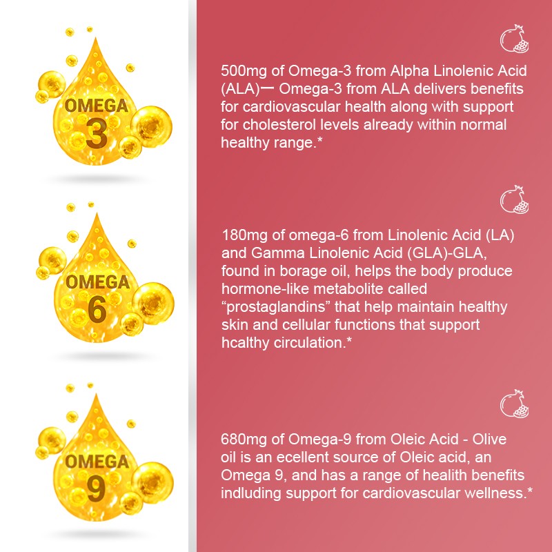 Omega 3-6-9 Vegan Softgels Omega 3 6 9 Essential Fatty Acids Supplement