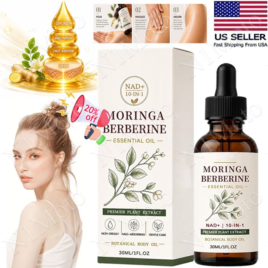 Moringa Berberine Oil – Essential Oil 30ml, With Ginger Root, Jojoba & Vitamin E