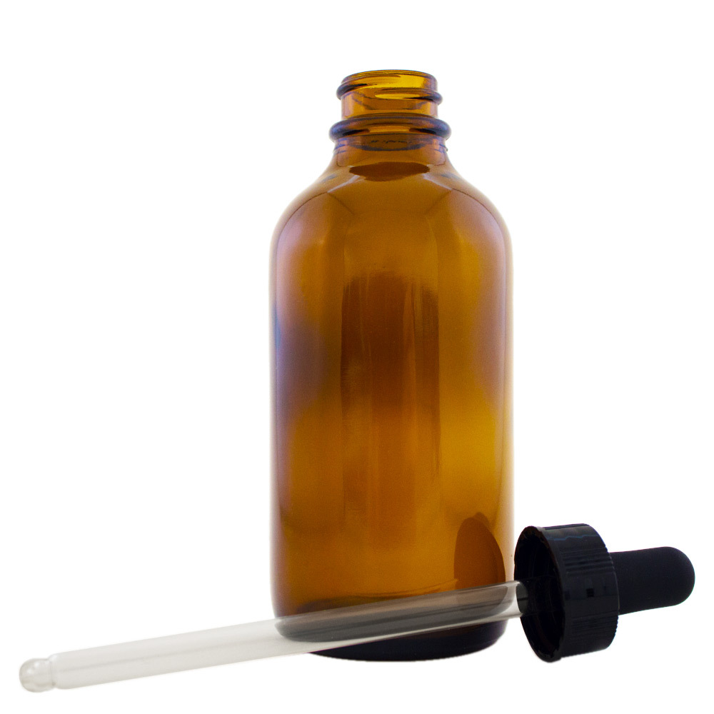 4 fl oz Amber Glass Bottle w/ Glass Dropper – Multi-packs with FREE SHIPPING!