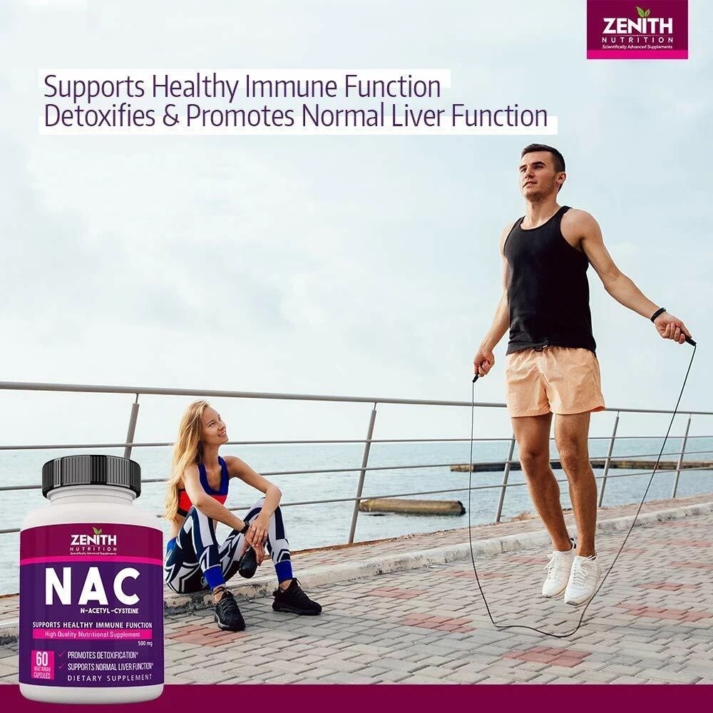 Zenith Nutrition Nac(N-Acetyl-Cysteine) 500mg Antioxidant & Respiratory Support