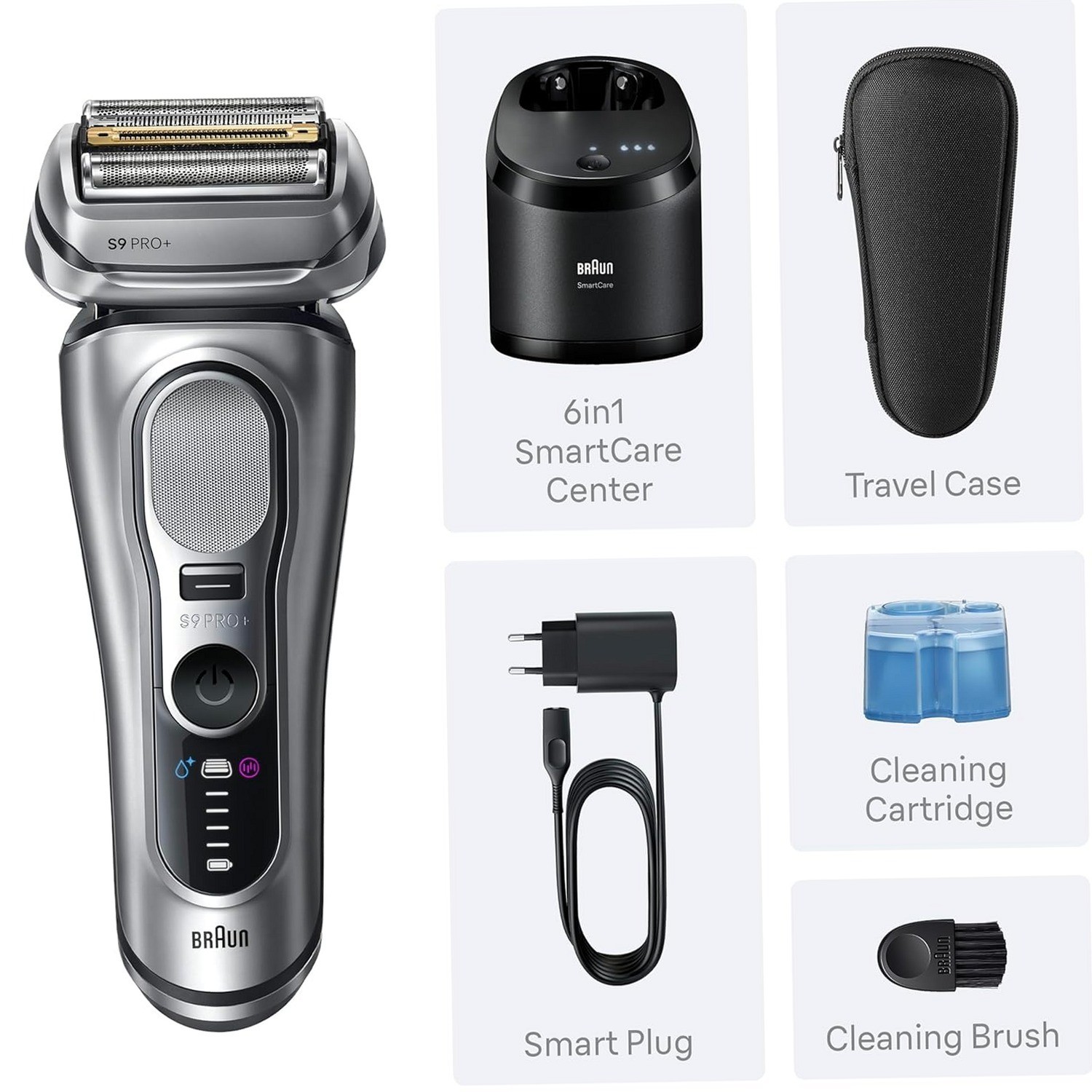 Braun Series 9 PRO+ 9667cc Electric Shaver Men SmartCare Center Silver NEW
