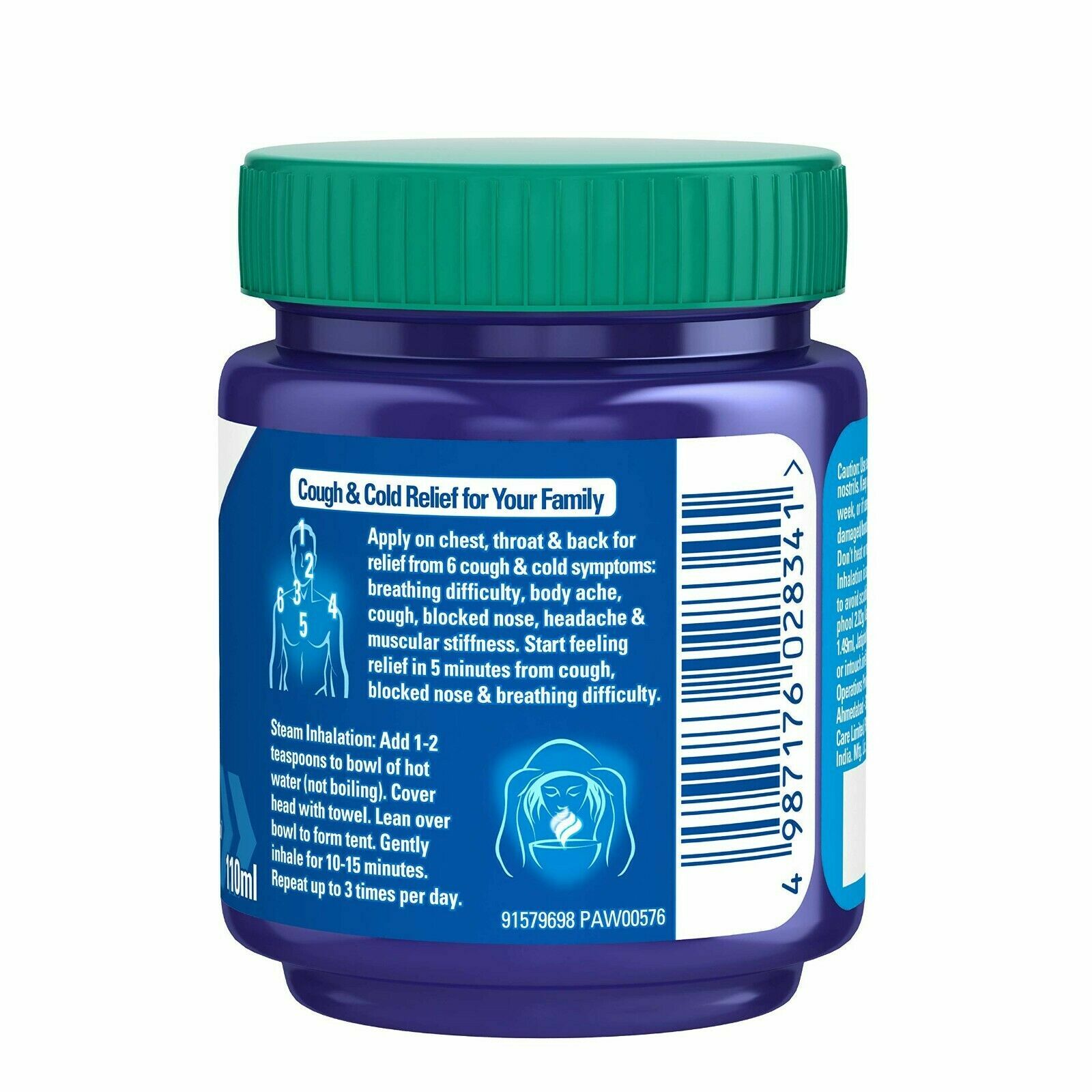 Vicks VapoRub Chest Rub Ointment, Relief from Cough, Cold, Aches, & Pains (50g)