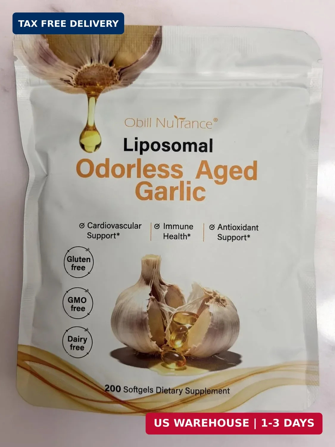 Aged Garlic Extract, 7500Mg Odorless Organic Garlic Supplements, 2 Years Aged Ga