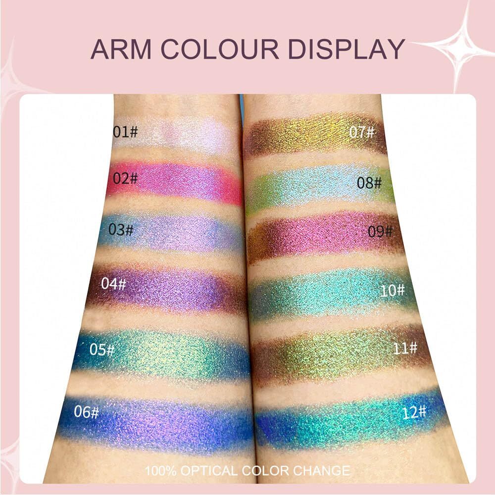 evpct Green Teal Shimmery Eyeshadow Palette, Teal Glitter Loose High Pigment