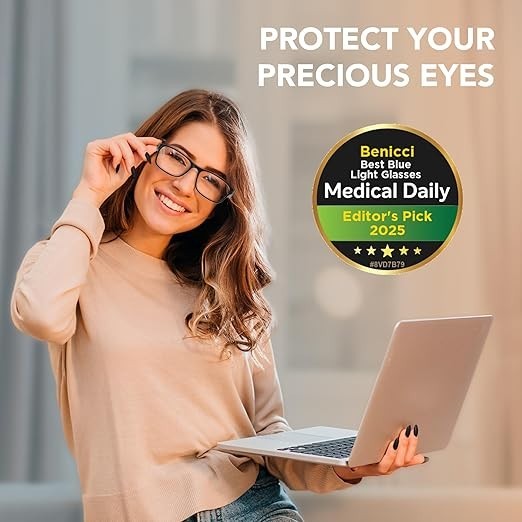 Stylish Blue Light Blocking Glasses for Women & Men – Helps Reduce Glare & Digit