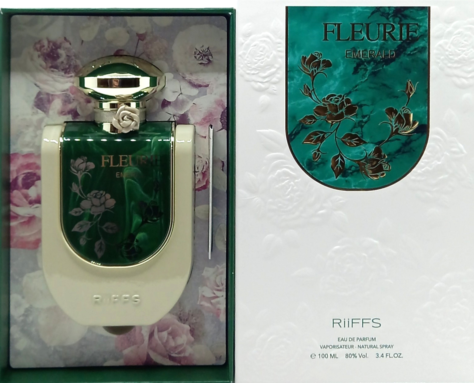RIIFFS FLEURIE EMERALD EAU DE PARFUM SPRAY FOR WOMEN 3.4 Oz / 100 ml BRAND NEW!