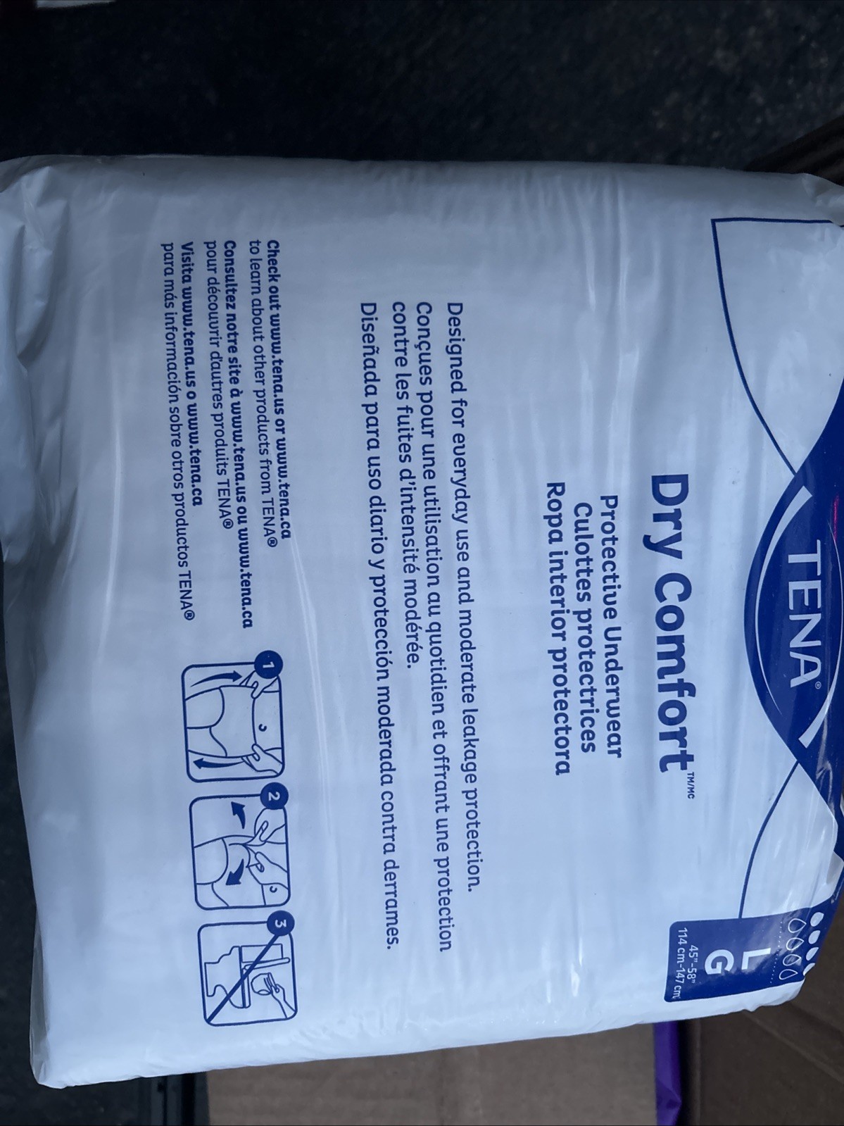 Tena Dry Comfort Adult Protective Underwear – White, Size: Large 45 to 58″ White