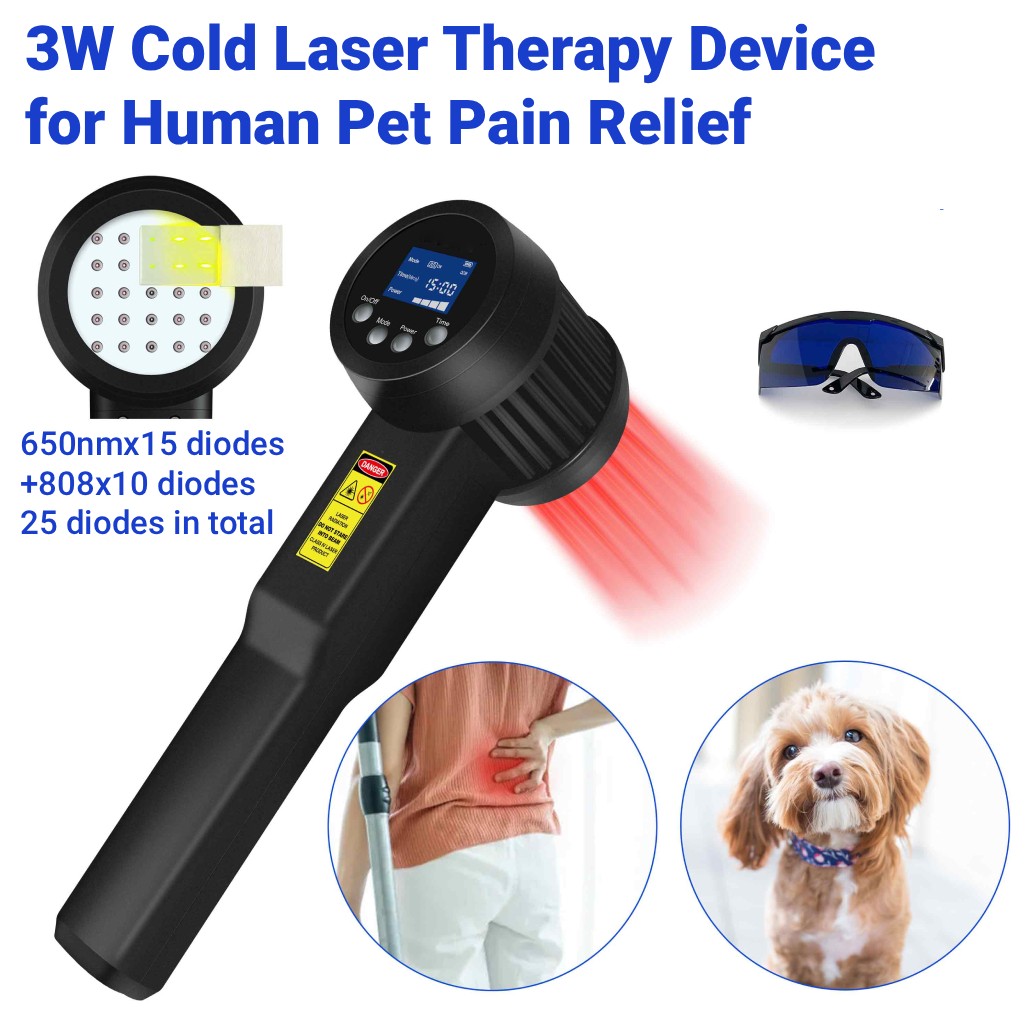 3W Non-Invasive Cold Laser Therapy Machine for Neck Shoulder & Back Pain Relief