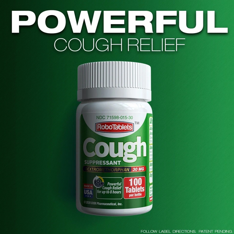 3 PACK Cough Suppressant 100 Tablets 30mg Dextromethorphan