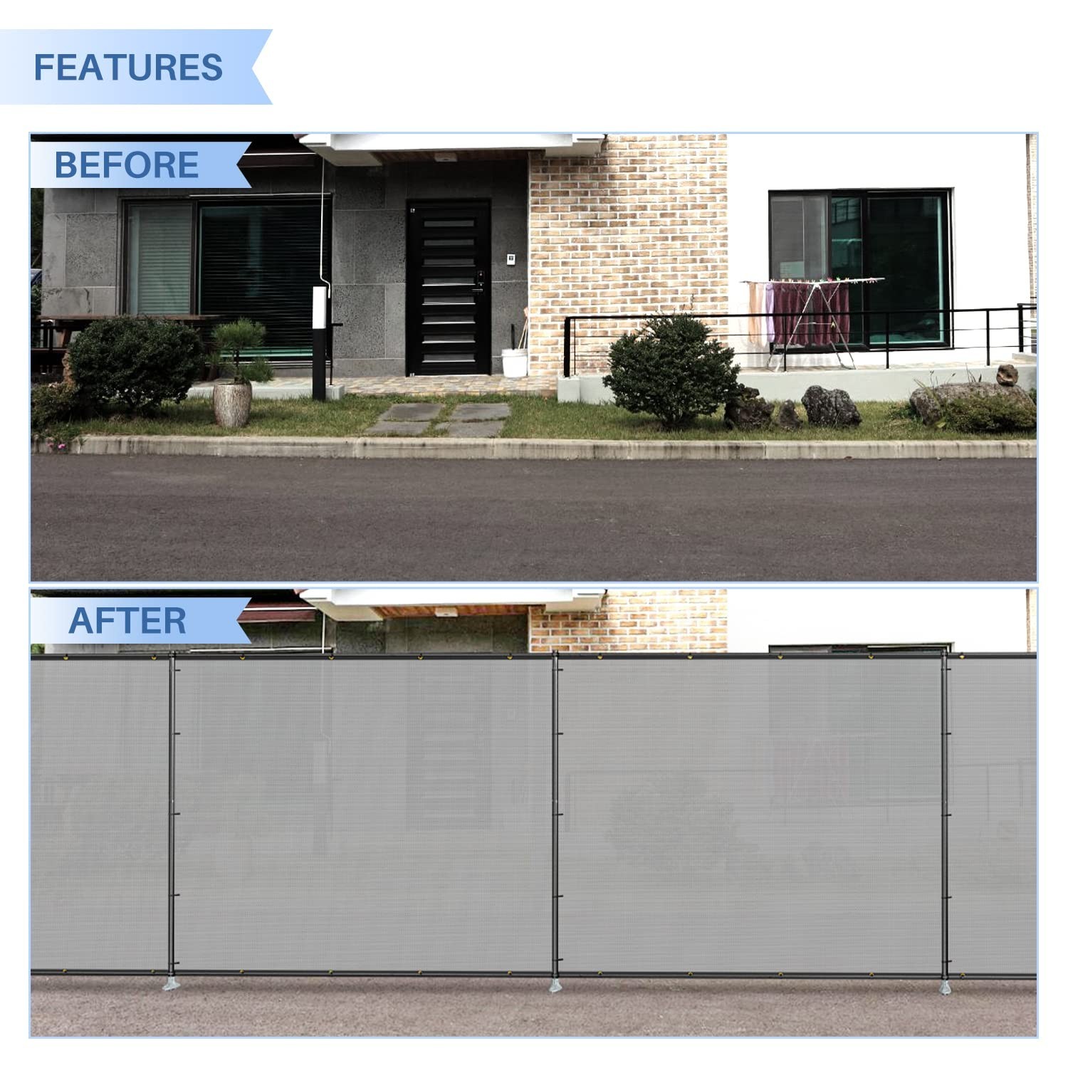 E&K 6’x12′ Outdoor Privacy Screen Fence Panel Freestanding Backyard Patio Pri…