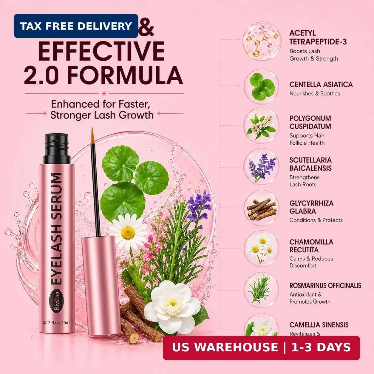 Lash Serum for Eyelash Growth: Premium Eyelash Growth Serum with Advanced Formul