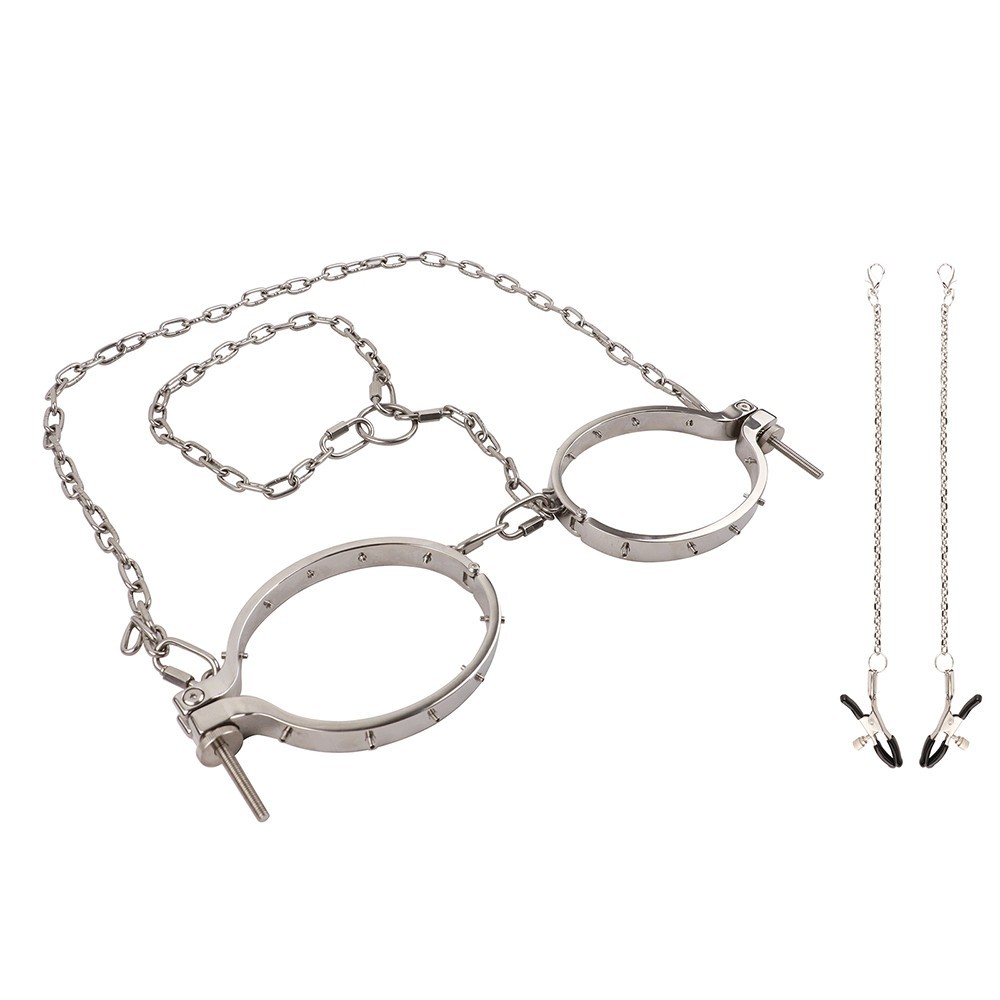 Female Chest Clamp With Stainless Steel Chain Breast Bondage Women Restrict