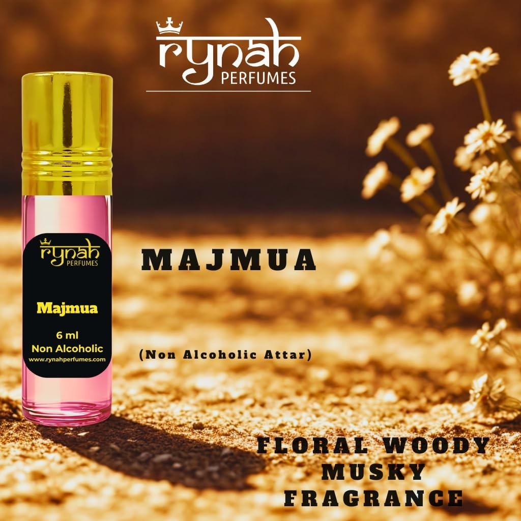 Rynah Attar Perfume Set for Men 5 Non-Alcoholic Long Lasting Ittars