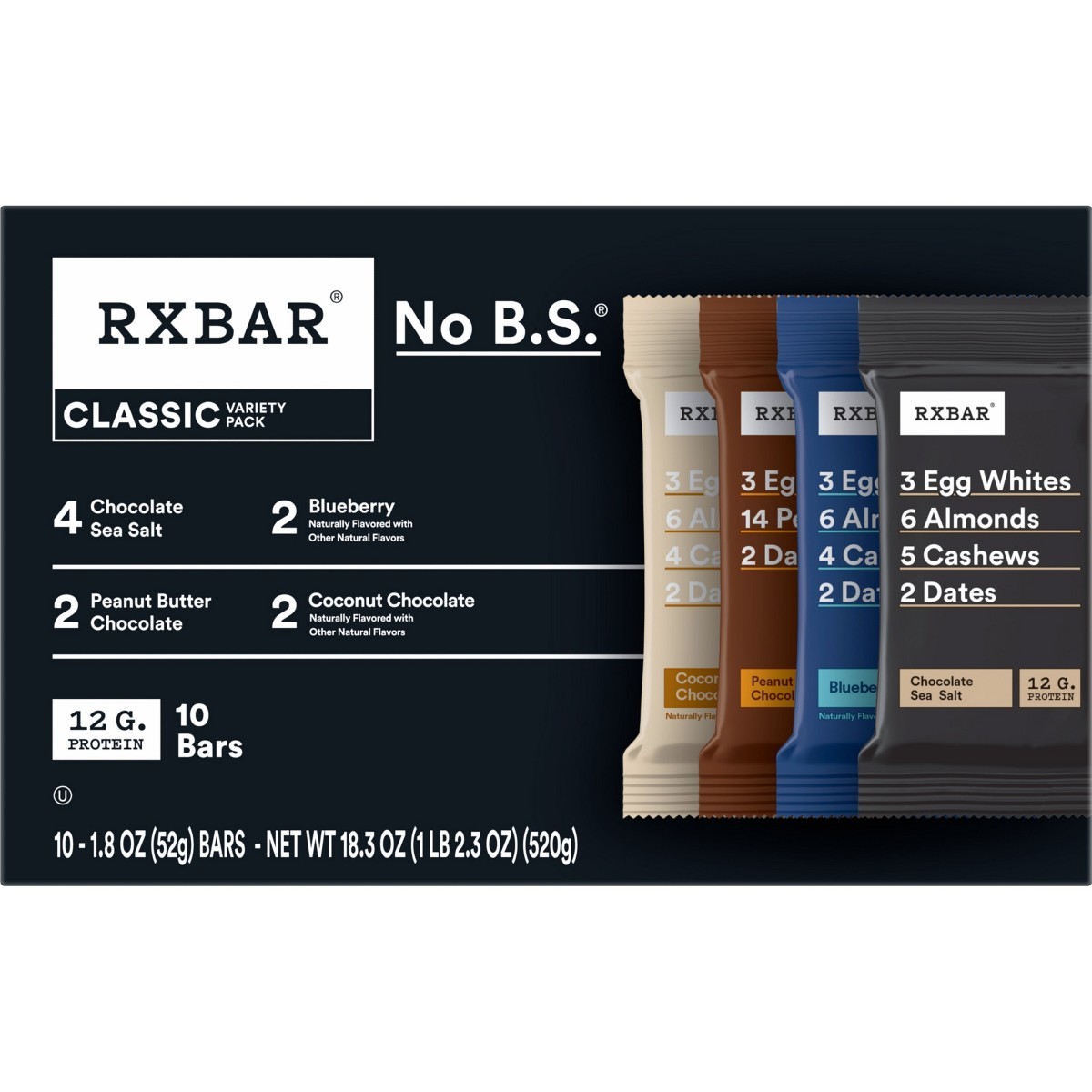 RXBAR Protein Bars Variety Pack – 18.3oz/10ct