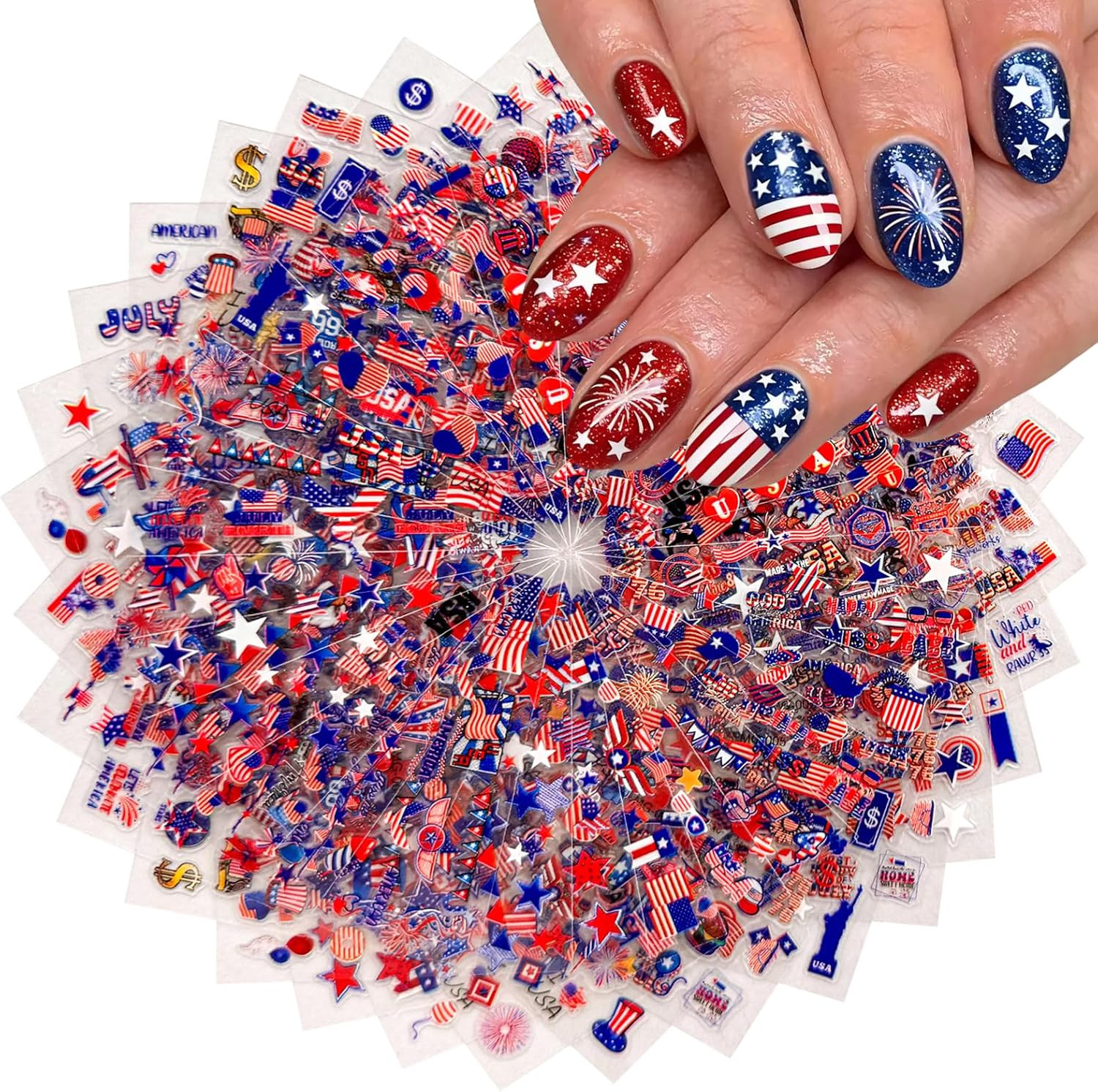 White Flower Nail Art Stickers White Flower with Rhinestones Nail Decals 3D Self