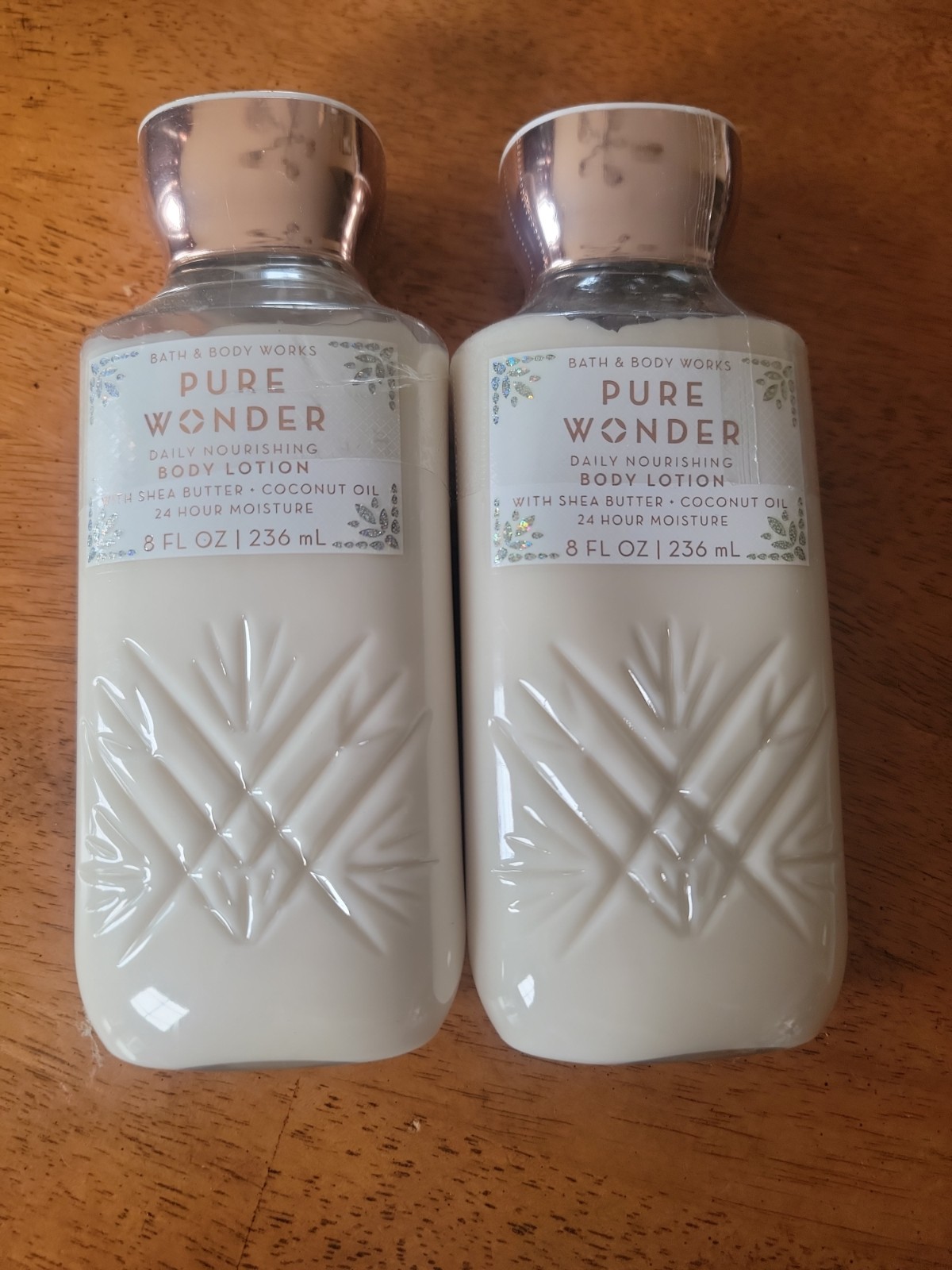 BATH & BODY WORKS 2PCS “PURE WONDER ” Daily Nourishing BODY LOTION, 8oz. NEW. ￼