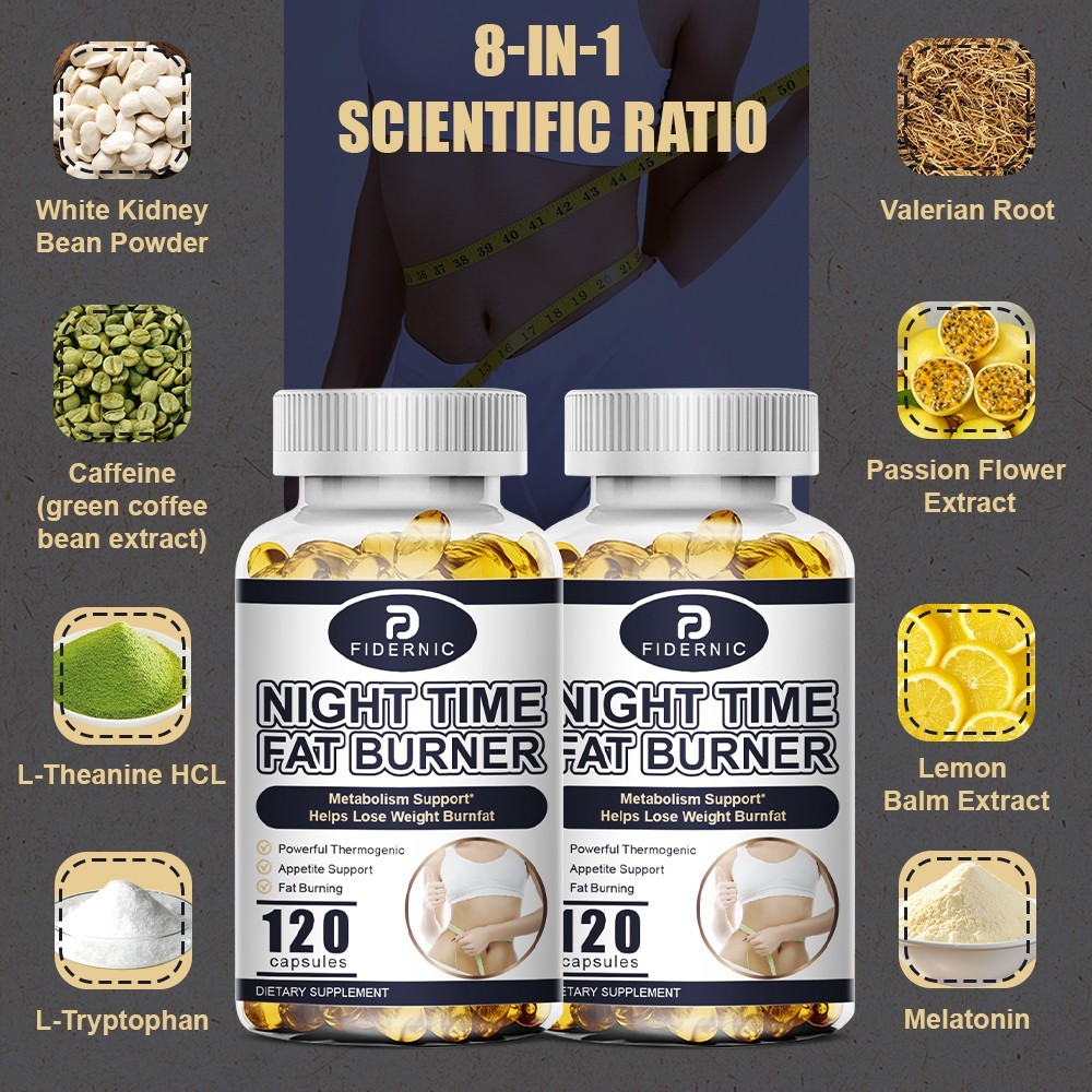 Night Time Fat Burner Supplement For Men Women Weight Loss Appetite Suppressant