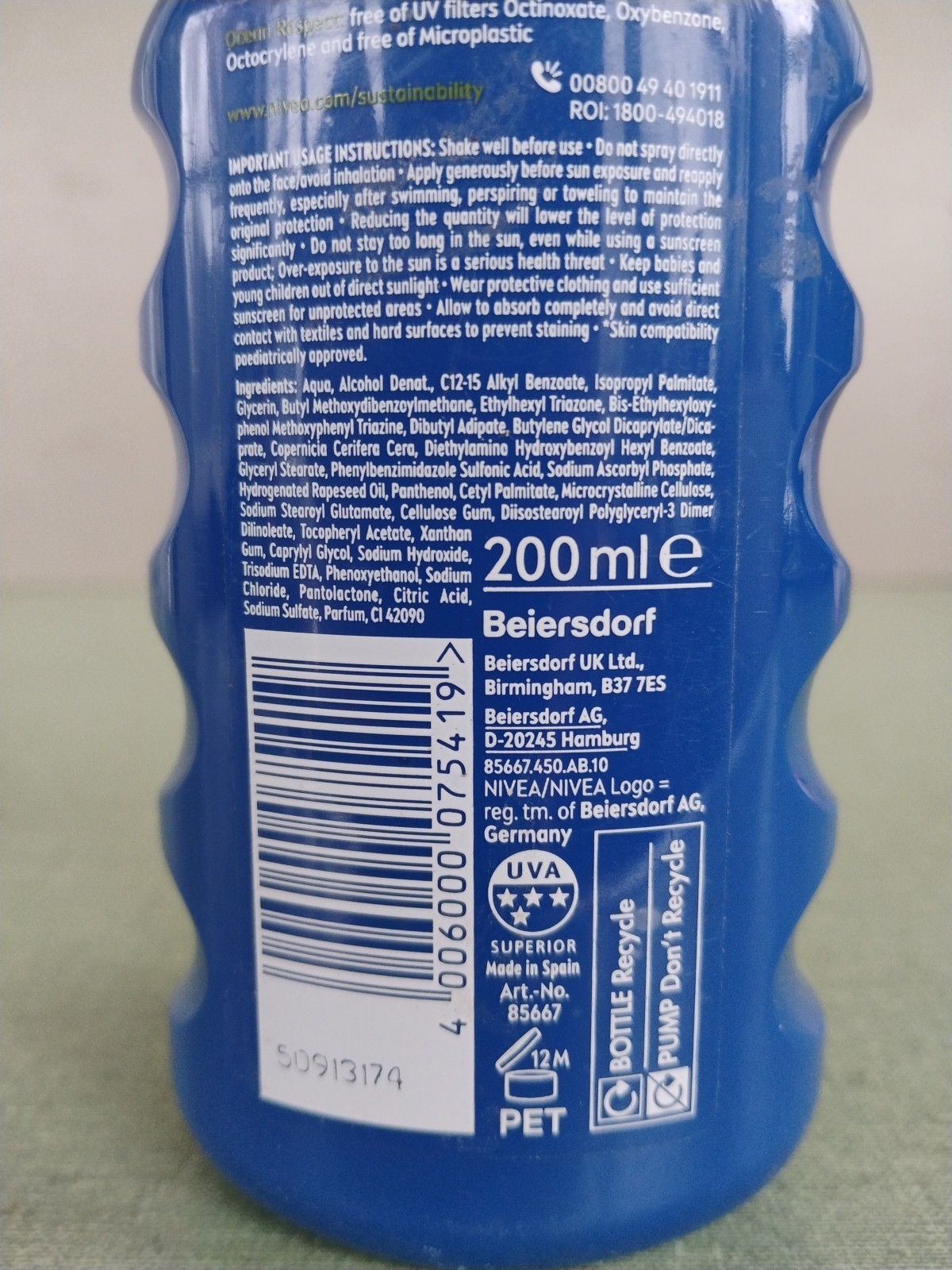 Nivea Sun Kids Protect & Care Spray SPF50+ 200ml 6.7oz Exp 01/2027