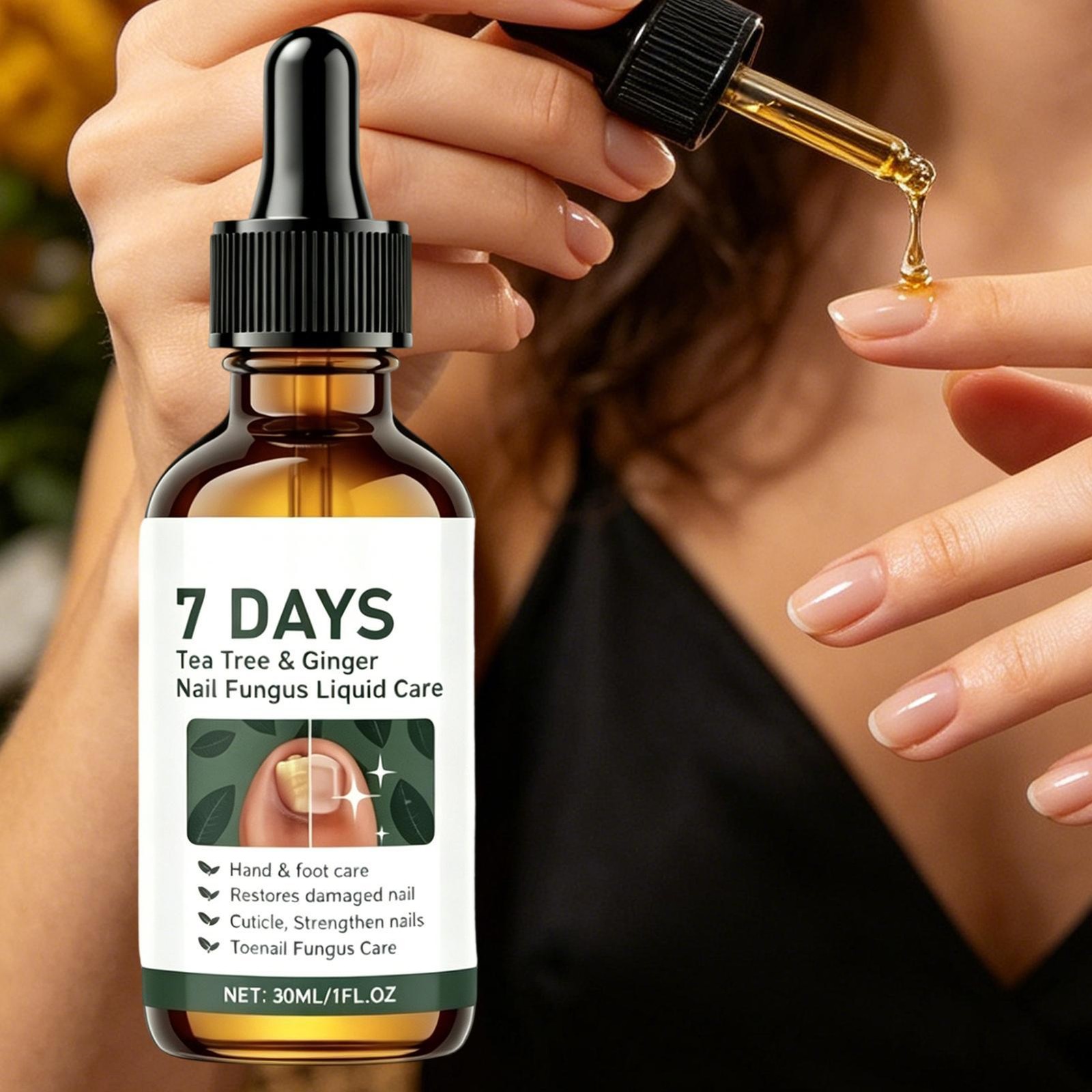 7 Days Tea Tree & Ginger Nail Care Serum 30ml For Repair Dry Brittle Nails