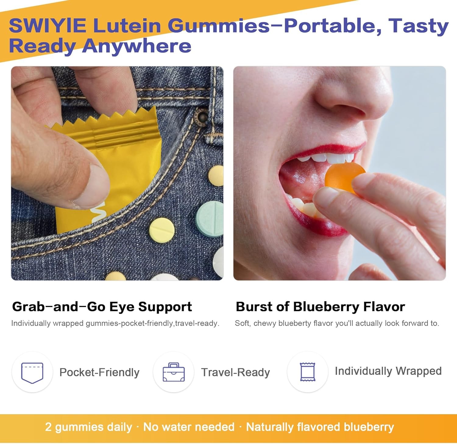 Lutein Gummies – Eye Vitamin and Mineral Supplement with 20mg Lutein