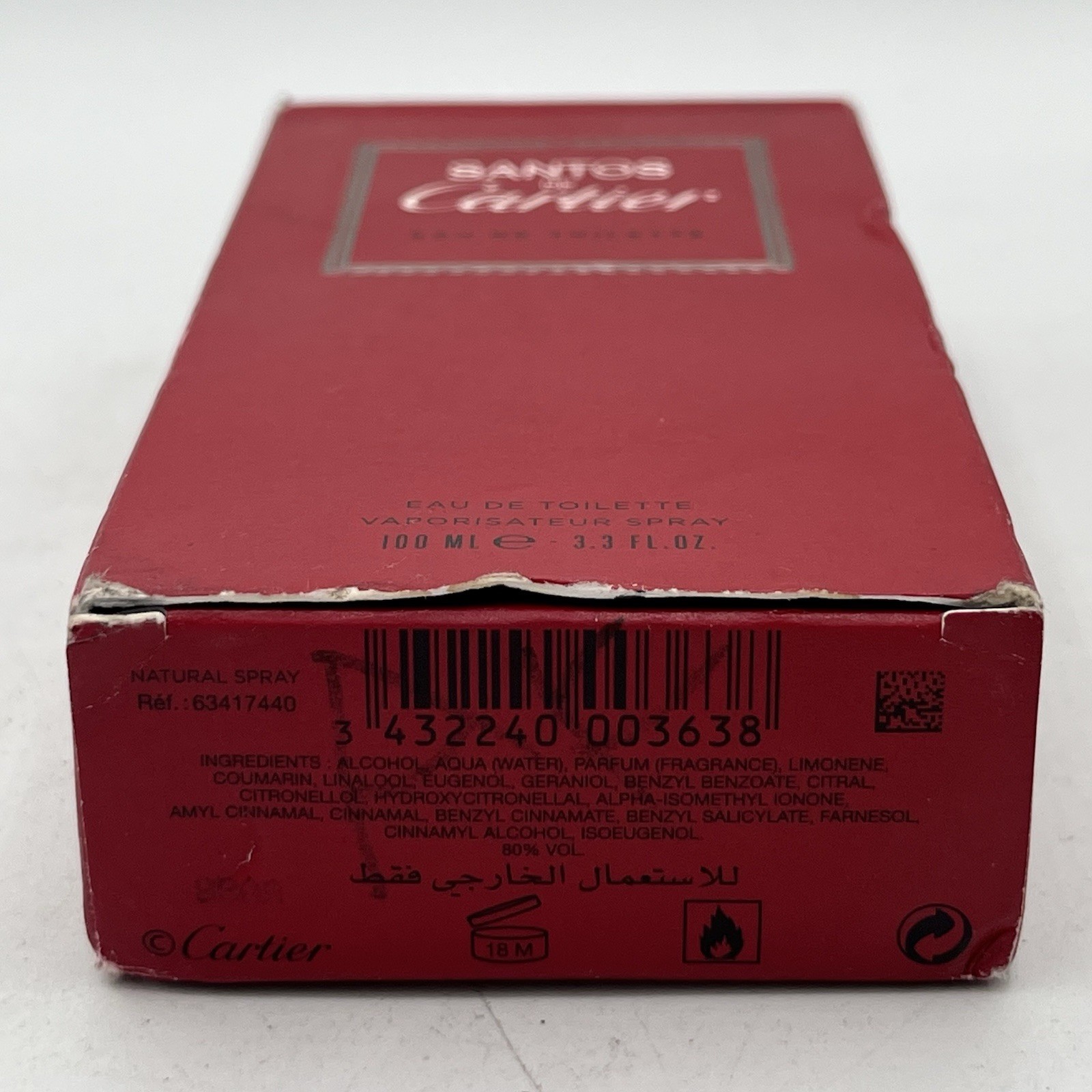 Santos de Cartier EDT 3.3 oz. New Open Box Authentic 2018 Formula *See Details*
