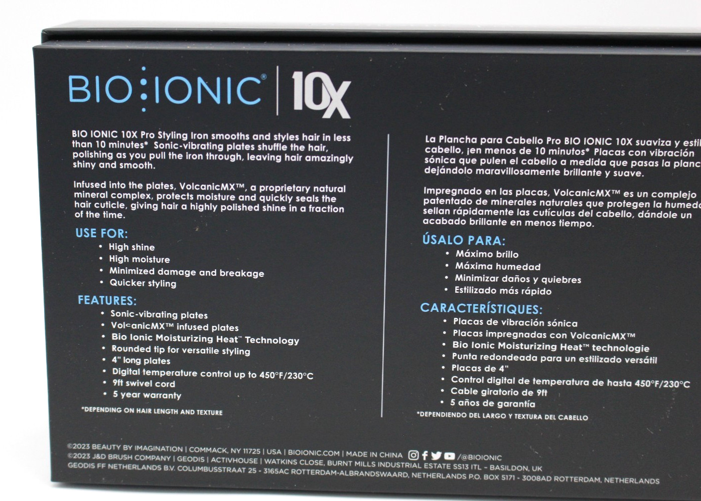 Bio Ionic 10X Pro Styling Flat Iron 1″ Vibrating Plates Classic Styler – NEW