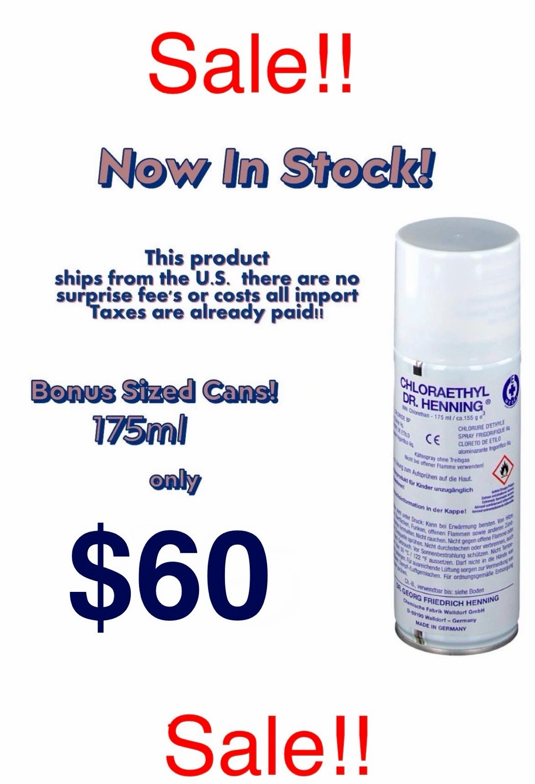 DR. Henning Muscle cooling spray (175 ml) shipped from U.S.