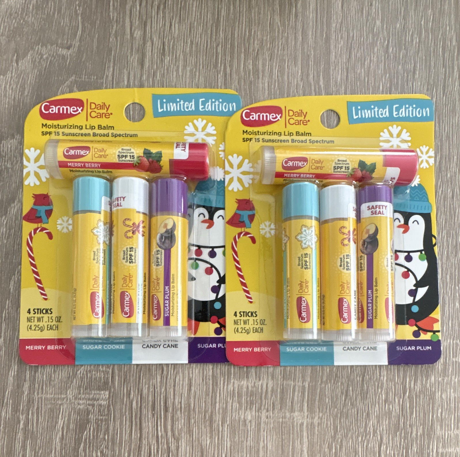 Carmex Daily Care Limited Edition Lip Balm SPF 15 4ct 0.15 oz Merry Berry