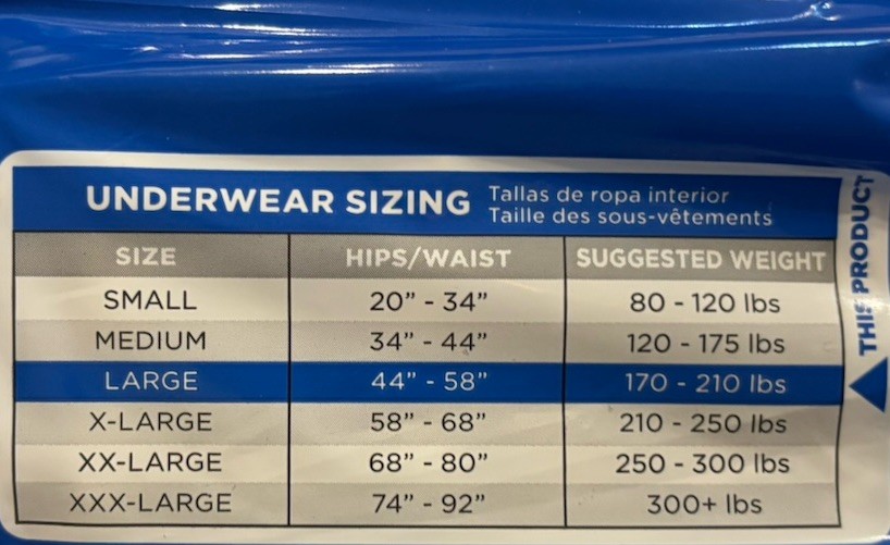 Attends Unisex Adult Disposable Underwear Super Absorbent Size Large 18 Ct
