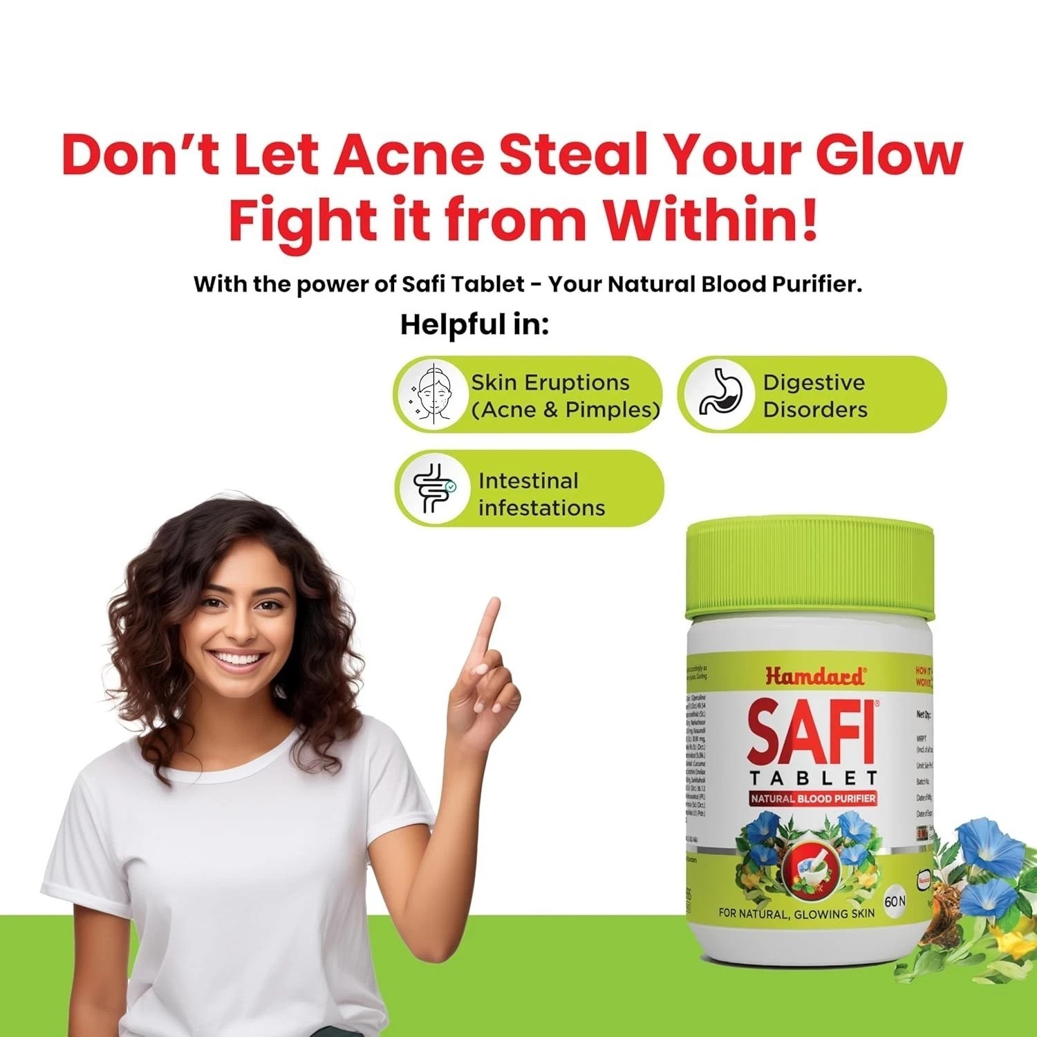 Hamdard Safi Tablet for Healthy & Glowing Anti-Bacterial & Detoxifier 60 Tablets