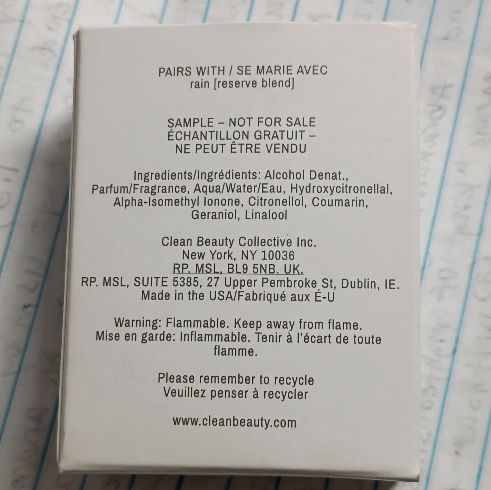 CLEAN Reserve Skin [Reserve Blend] Eau de Parfum Rollerball Sample 0.10 fl oz