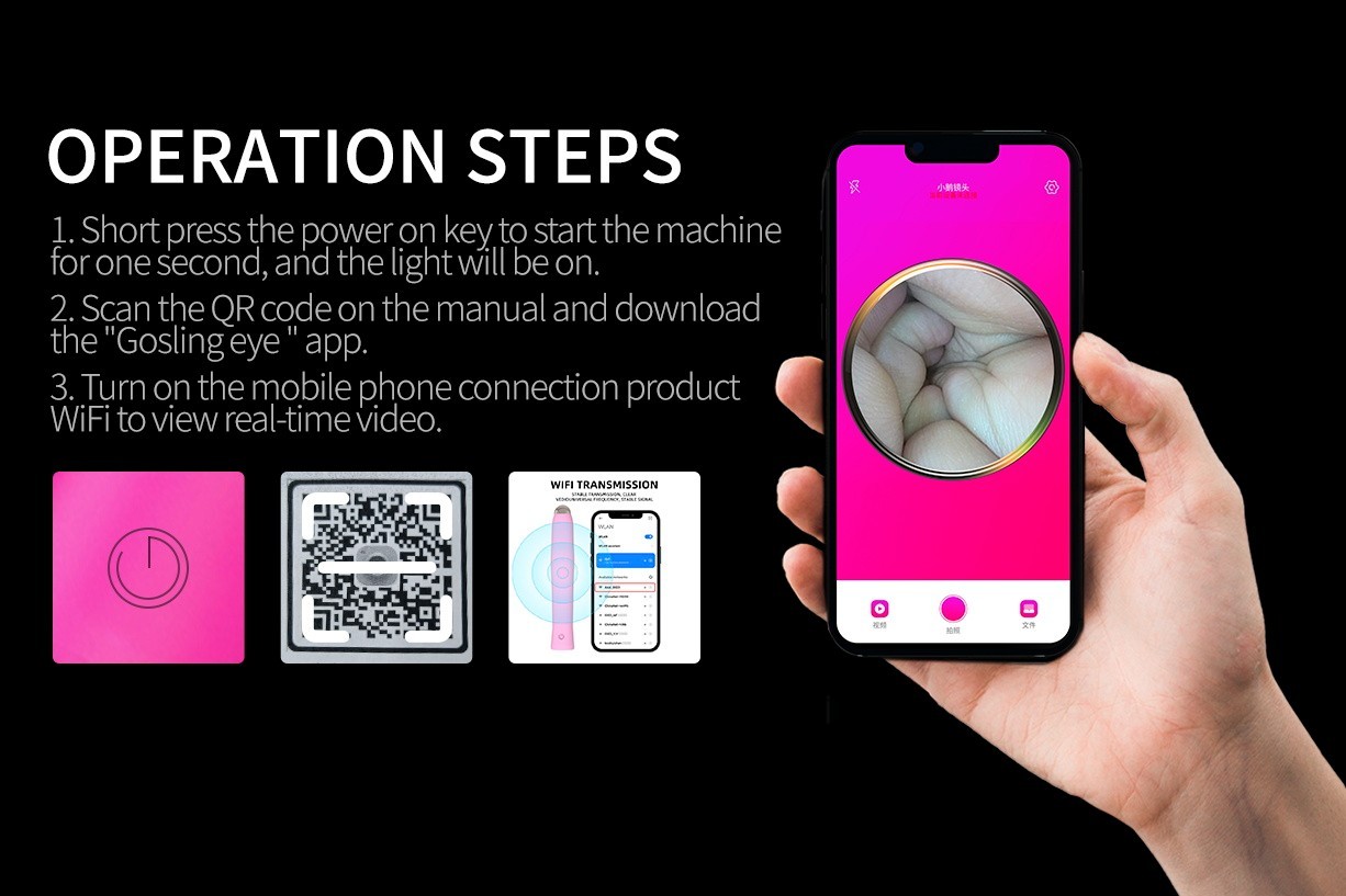 New USB Rechargeable 1080P HD WiFi Vaginal Endoscope Visual Colposcope Examiner