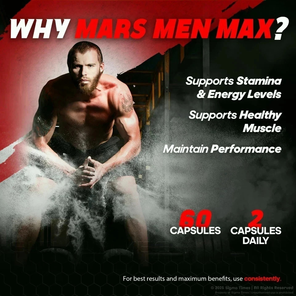 Mars Men Max Men’s Vitality & Performance Support Supplement 60caps | Pack of 2