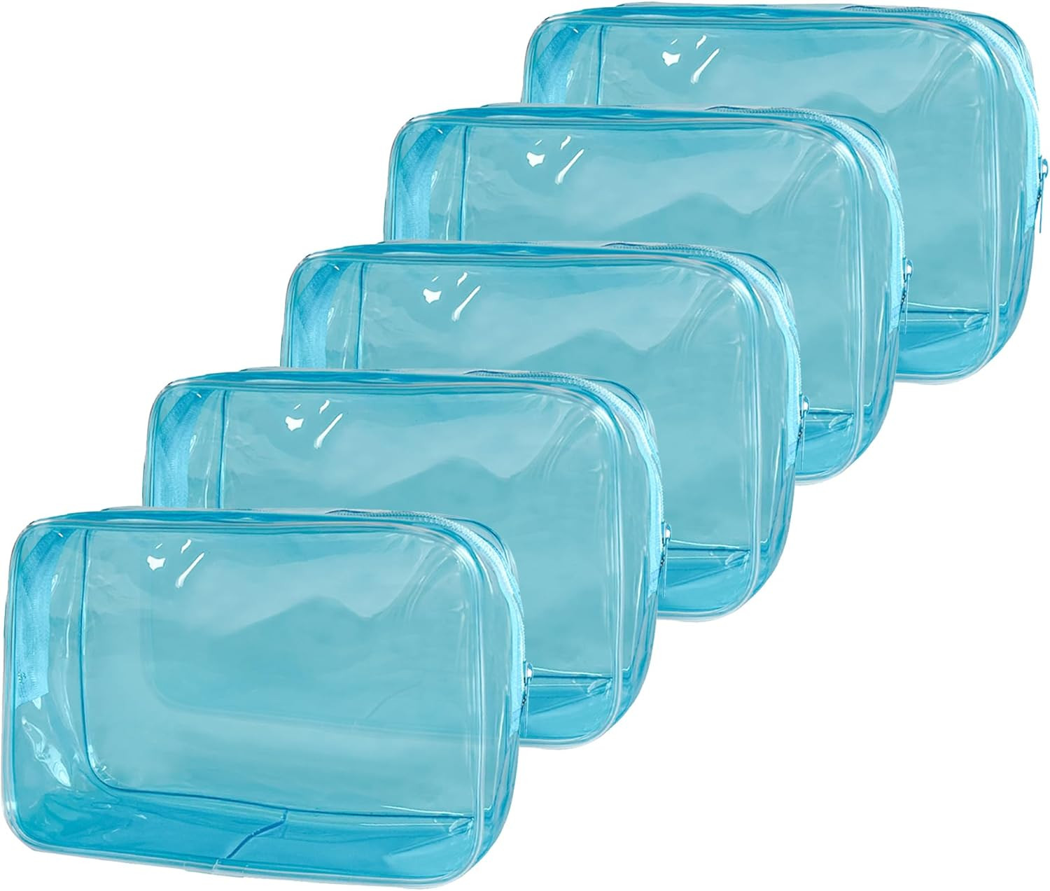 Neon TSA Approved Clear Toiletry Pouch, 7″X2.3″X4.7″ Size, PVC Travel Makeup Bag