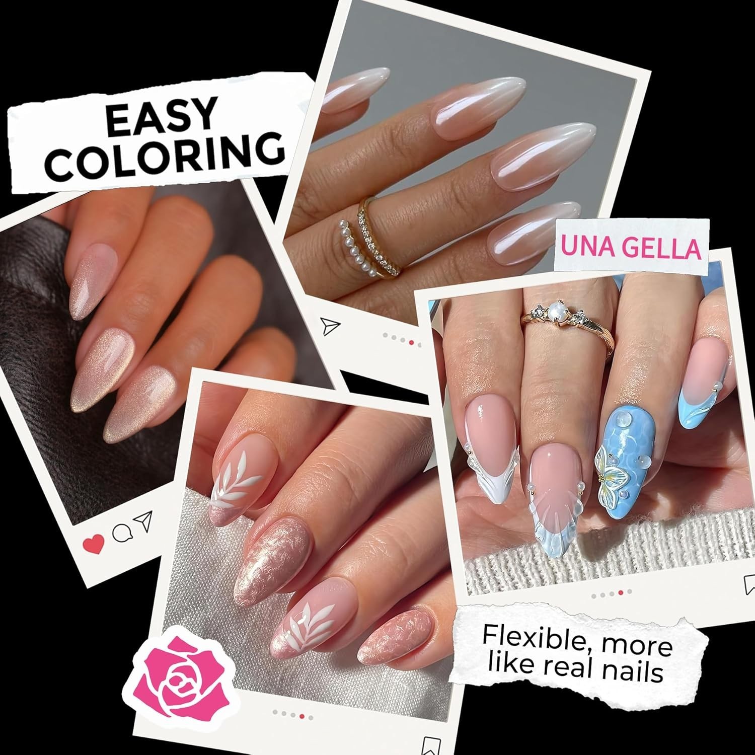 Long Lasting Almond Press-On Nails – 216 Pieces in 12 Sizes for Custom Fit