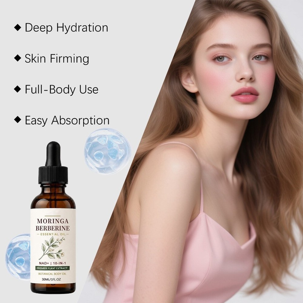 Moringa Berberine Body Oil – Essential Oil 30ml, Ginger Root, Jojoba & Vitamin E