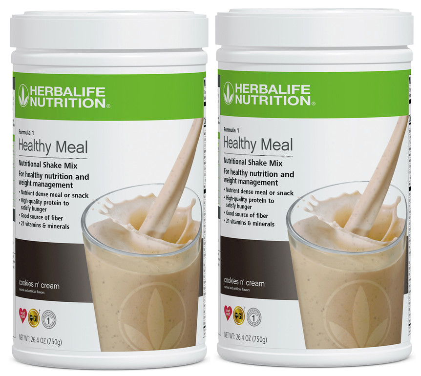 2X Herbalife Formula 1 Healthy Meal Nutritional Shake Cookies and cream 750g