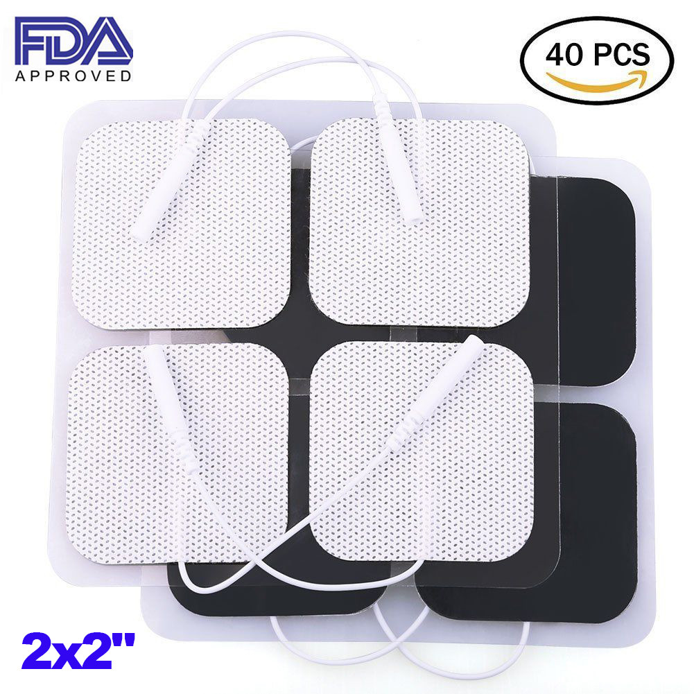 40PCS Replacement Electrode Pads for Massagers Units 2×2” FDA Approved USA