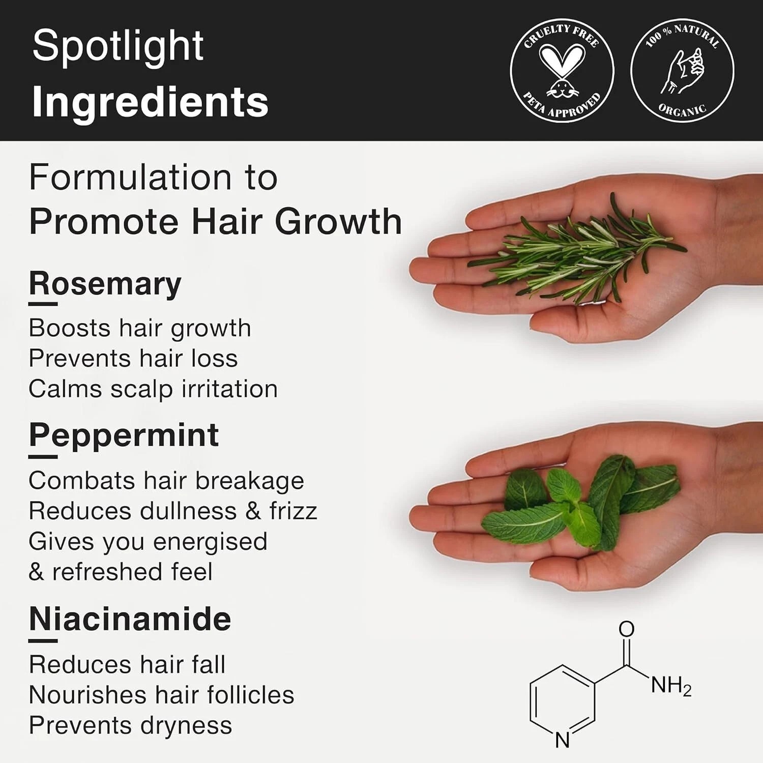 Soulflower Rosemary Water spray with mint| For Hair growth, Hair fall control, S